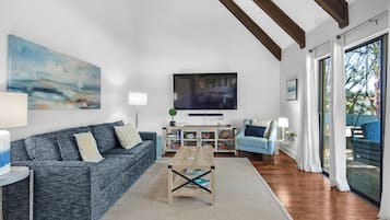 Condo, Multiple Beds, Hot Tub, Garden View (Seascape 21C) | Living area | 65-inch flat-screen TV with digital channels