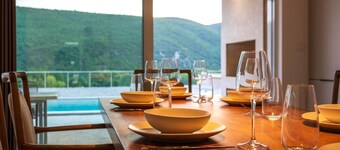 Ero modern holiday home with pool and jacuzzi overlooking Trebizat river.