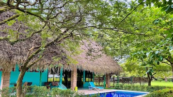 Bungalow Deluxe, vista a la alberca | 1 habitación, wifi gratis y ropa de cama