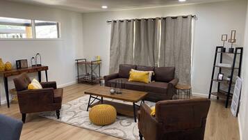 Smart TV, fireplace, video games