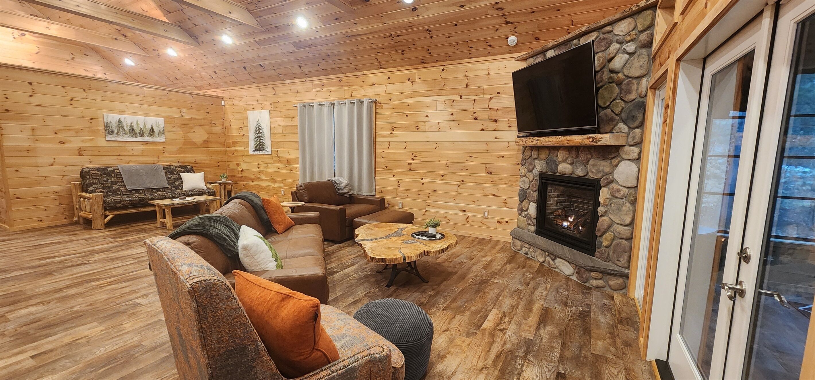 Smart TV, fireplace, video games, table football
