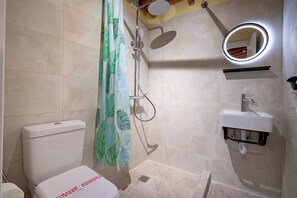 Dusche, Handtücher, Seife, Toilettenpapier
