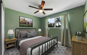 3 habitaciones, tabla de planchar con plancha, wifi y ropa de cama