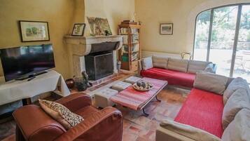 Télévision, cheminée