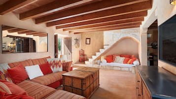 Télévision, cheminée, lecteur de DVD