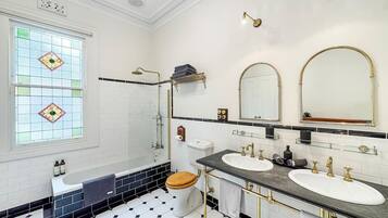 Hair dryer, towels
