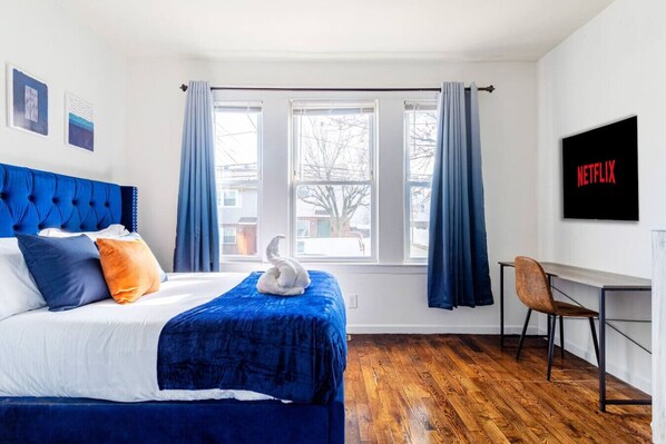 Desk, iron/ironing board, free WiFi, bed sheets