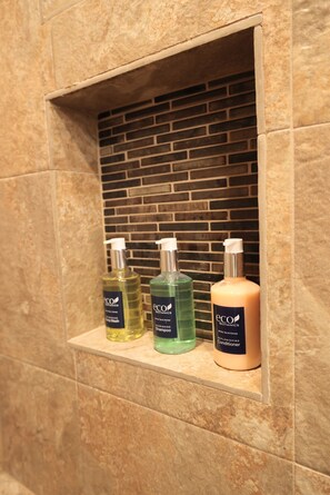 Ducha, secador de pelo, toallas