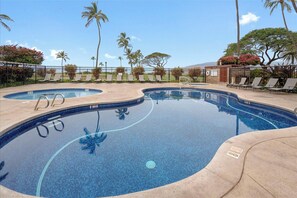 Spend your afternoons lounging by the sparkling community pool. Surrounded by swaying palms and lush landscapes, it is a peaceful oasis to soak up the sun or enjoy a refreshing dip.