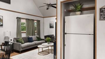 Televisie en een open haard