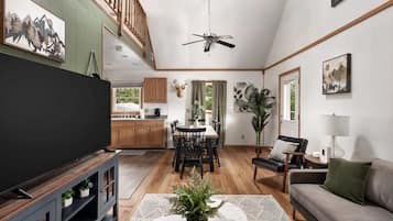 Televisie en een open haard