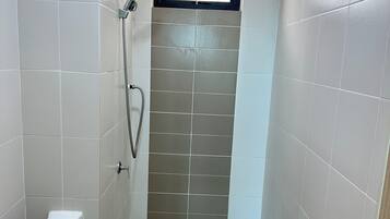 Shower, soap, toilet paper