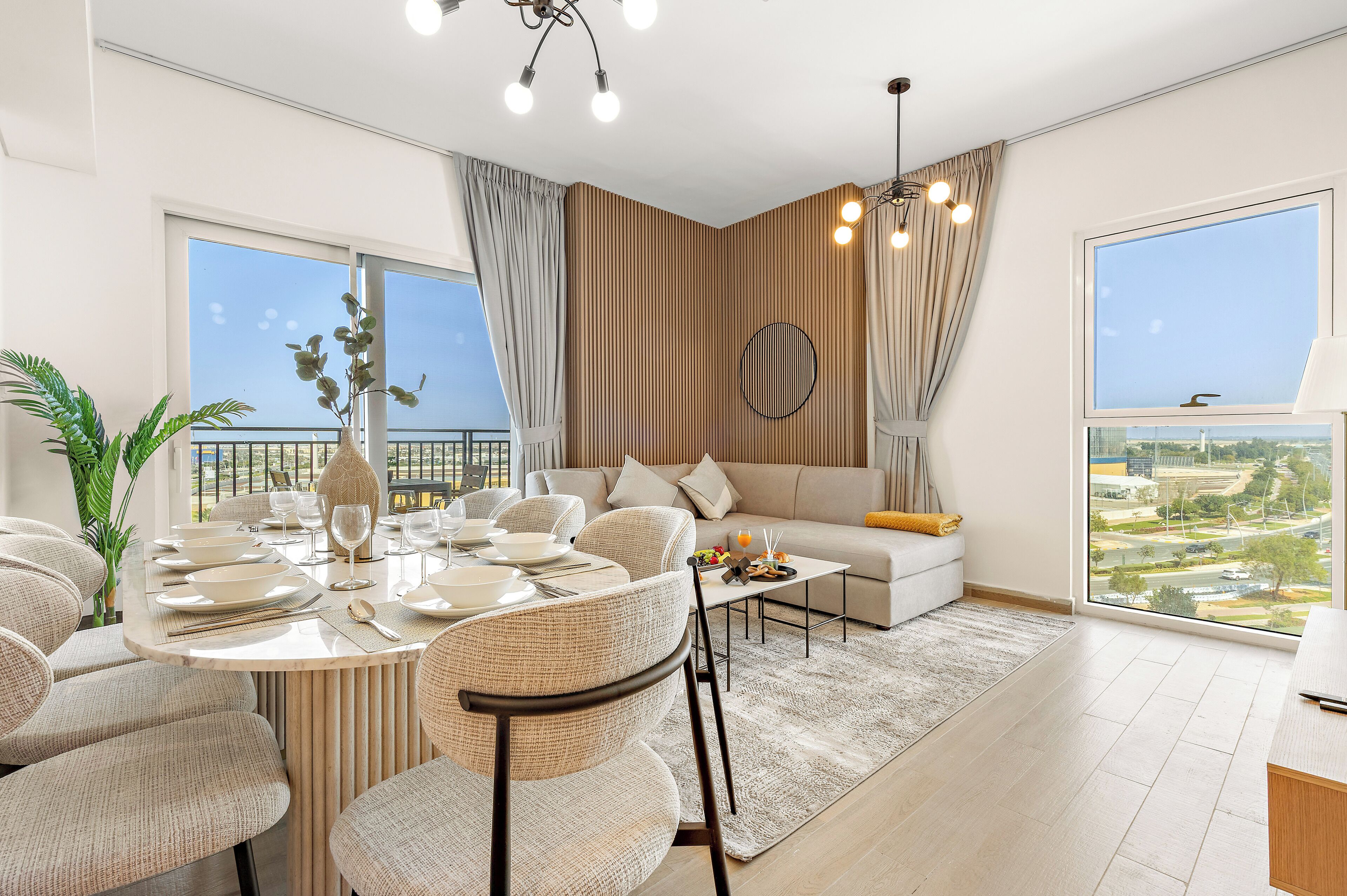 Family Apartment, Balcony, City View | Living area | 63-inch Smart TV with digital channels, Netflix, streaming services