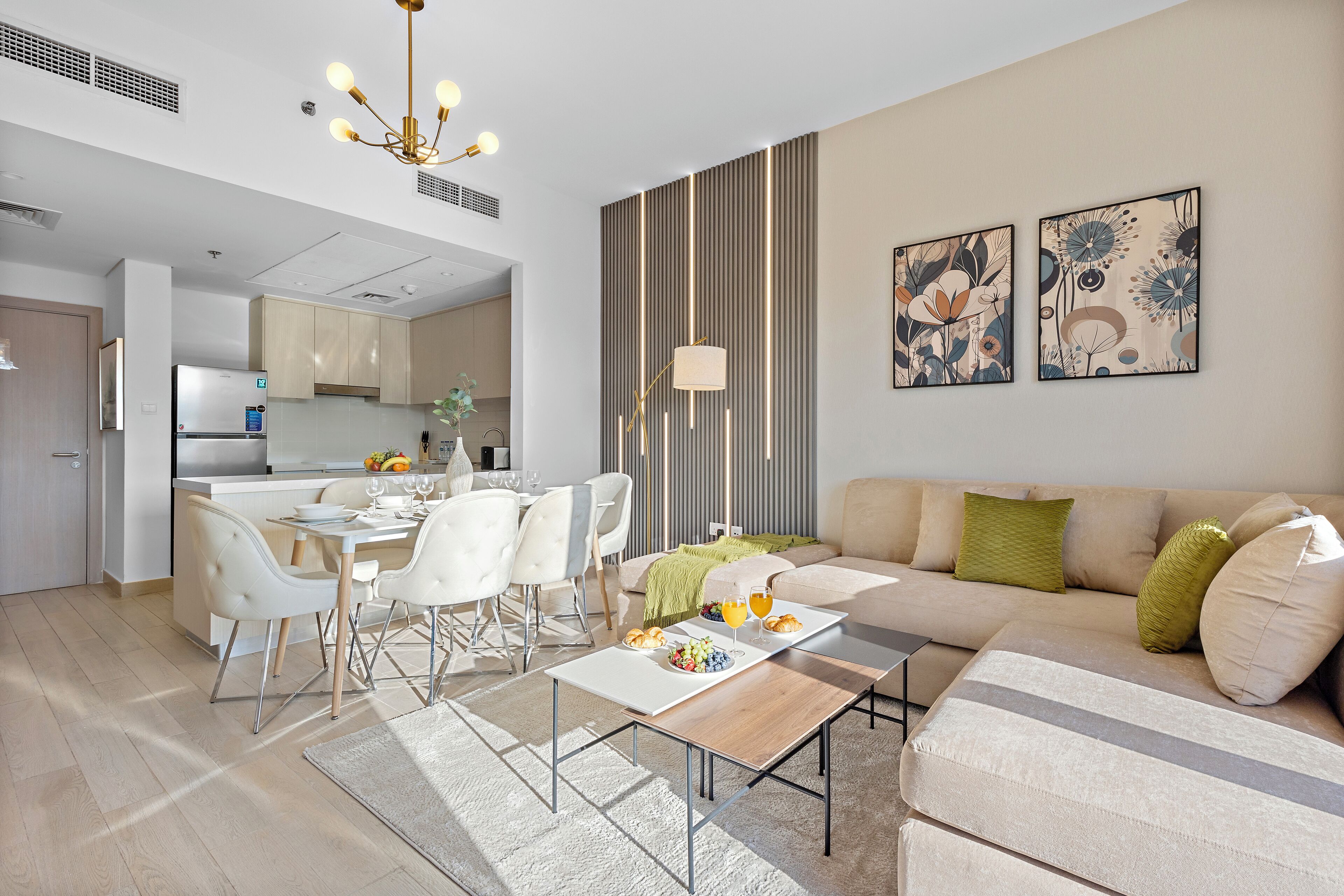 Grand Apartment, 2 Bedrooms, Balcony, Lake View | Living area | 63-inch Smart TV with digital channels, Netflix, streaming services