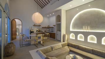 Luxury Villa, Patio, Pool View | Living room