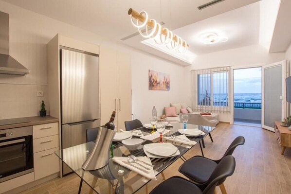 Superior Apartment, Partial Sea View | Living area