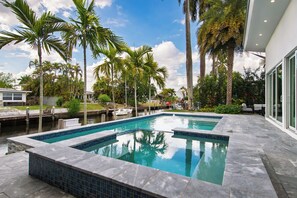 Pool - Waterfront Escape with Pool, Hot Tub & Dock | Near World Cup 2026 | Gulfstream (Fort Lauderdale)