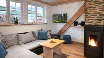 Tv, pejs, bordtennisbord, stereoanlæg