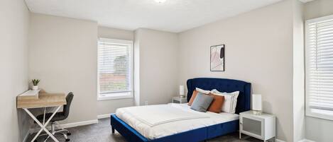 2 bedrooms, desk, iron/ironing board, travel cot