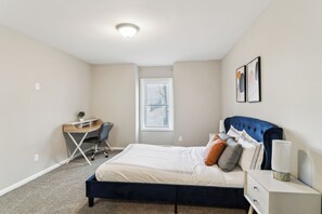Desk, iron/ironing board, travel cot, free WiFi