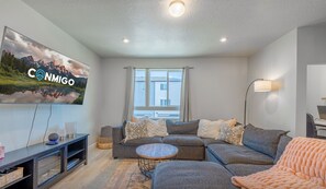 Smart TV, fireplace, offices, computer monitors