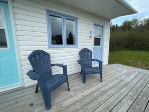 Room, 1 Queen Bed, Partial Ocean View | Terrace/patio - Buoy & Arrow Restaurant and Suites (Rocky Harbour)