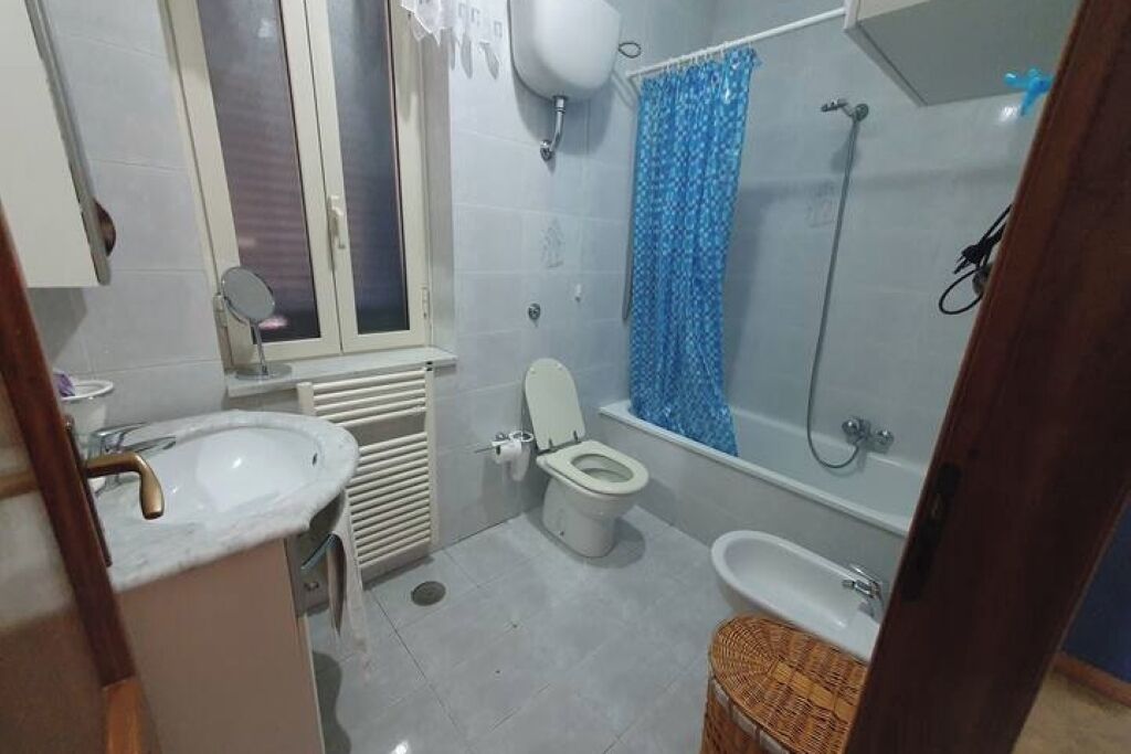 Hair dryer, bidet, towels, soap