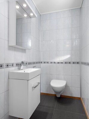 Suihku, hiustenkuivaaja, pyyhkeet, saippua