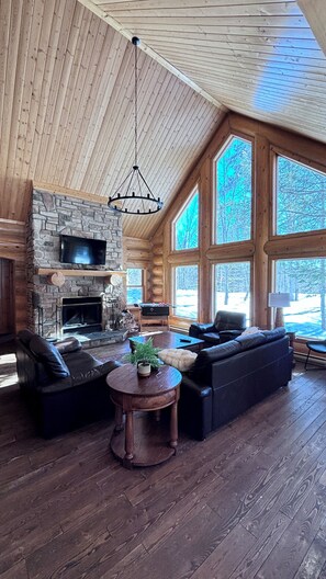 TV, caminetto, lettore DVD, tavolo da calcetto