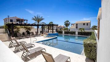 Outdoor pool, open 8:00 AM to 9:30 PM, pool umbrellas, sun loungers