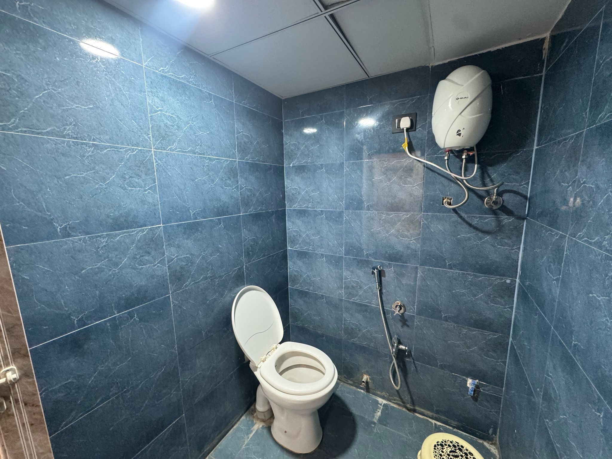 Shower, slippers, towels