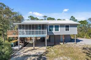 Exterior - Pet-Friendly Beach House Private Beach Bay Access (Baldwin County)