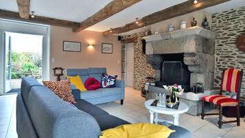 Télévision, cheminée