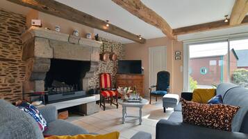 Télévision, cheminée