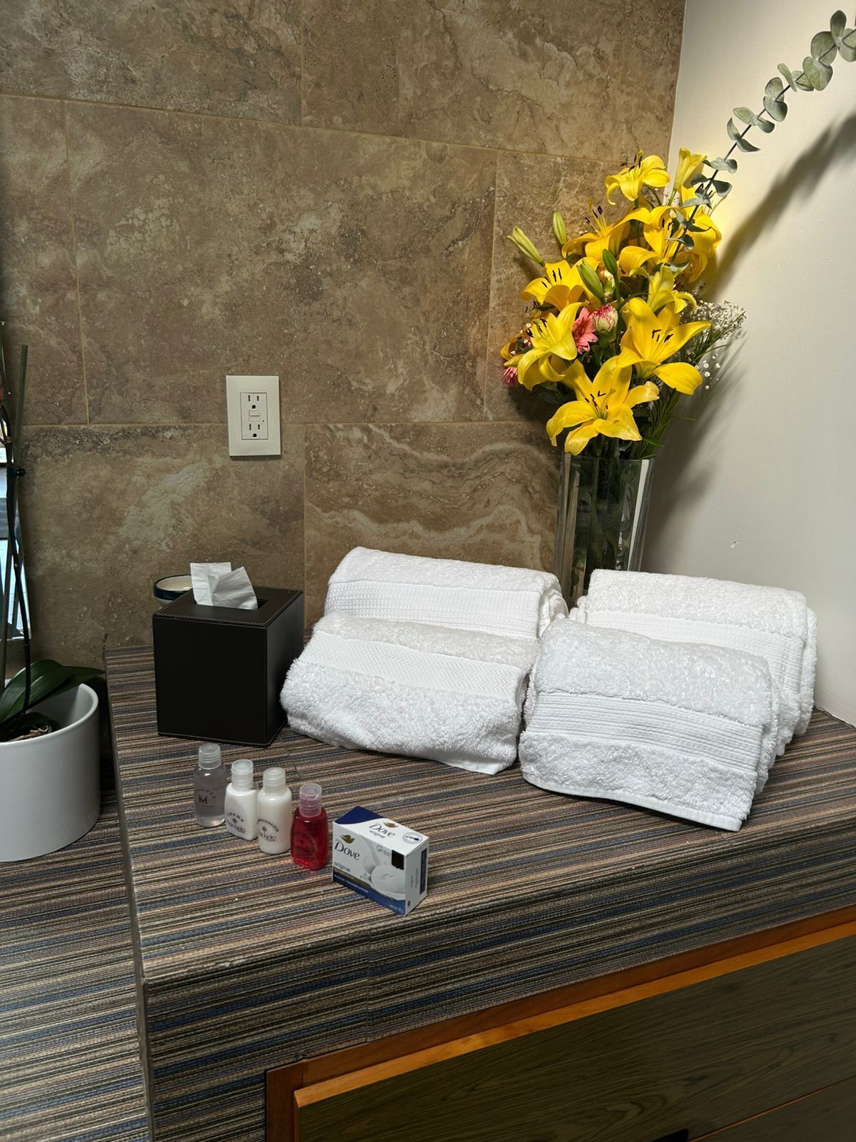 Habitación junior | Baño | Regadera, regadera tipo lluvia, toallas, jabón 