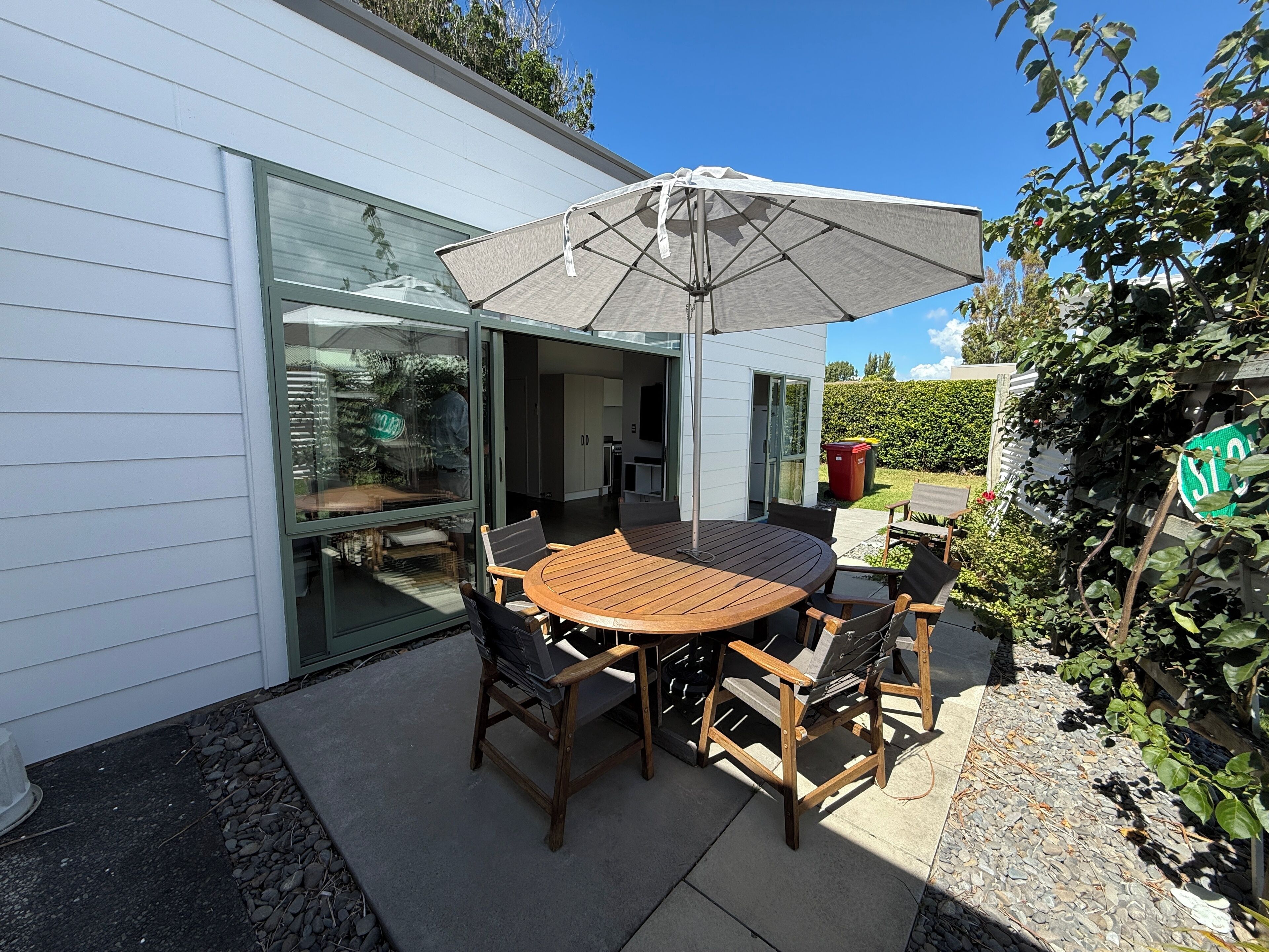 Private, sunny patio