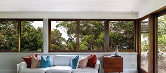 Lake front home bordering Yuraygir Coastal Walk and Angourie Surfing Reserve