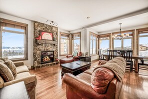 TV, fireplace, video games