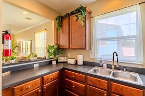 Fridge, microwave, stovetop, toaster