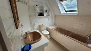 Hair dryer, soap, toilet paper
