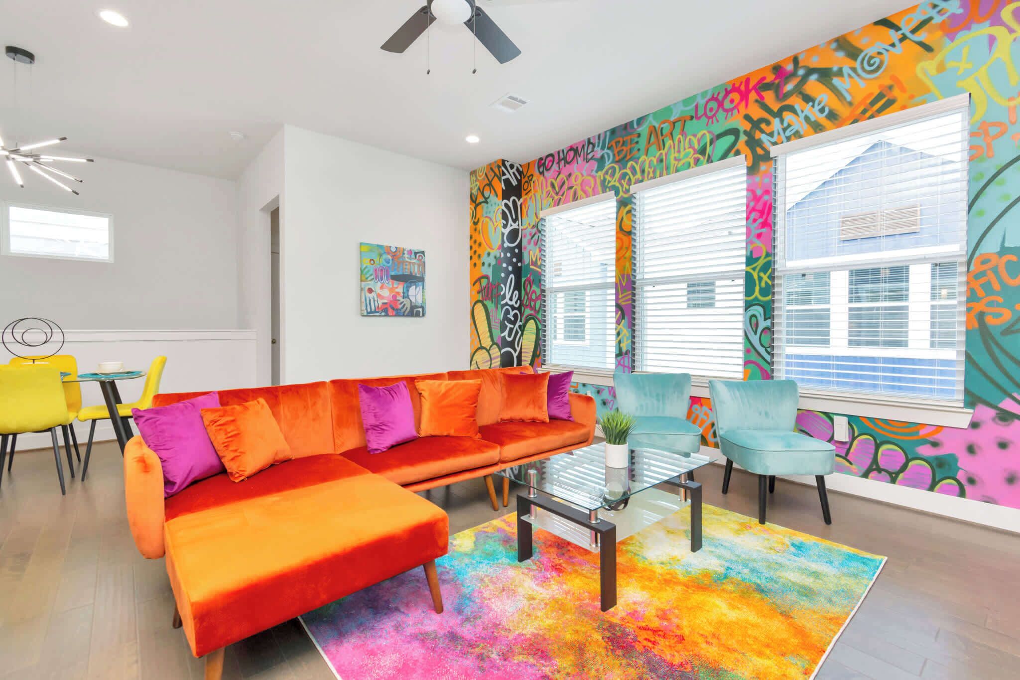 TV, fireplace, offices