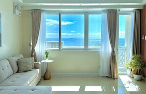 Deluxe Suite, 1 Bedroom, Balcony, Ocean View | In-room safe, desk, laptop workspace, blackout curtains - La Mirada Deluxe Suites with Oceanview (Lapu-Lapu)