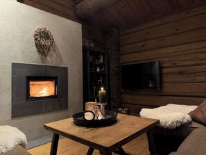 Smart TV, fireplace, computer monitors