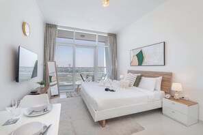 Desk, iron/ironing board, WiFi