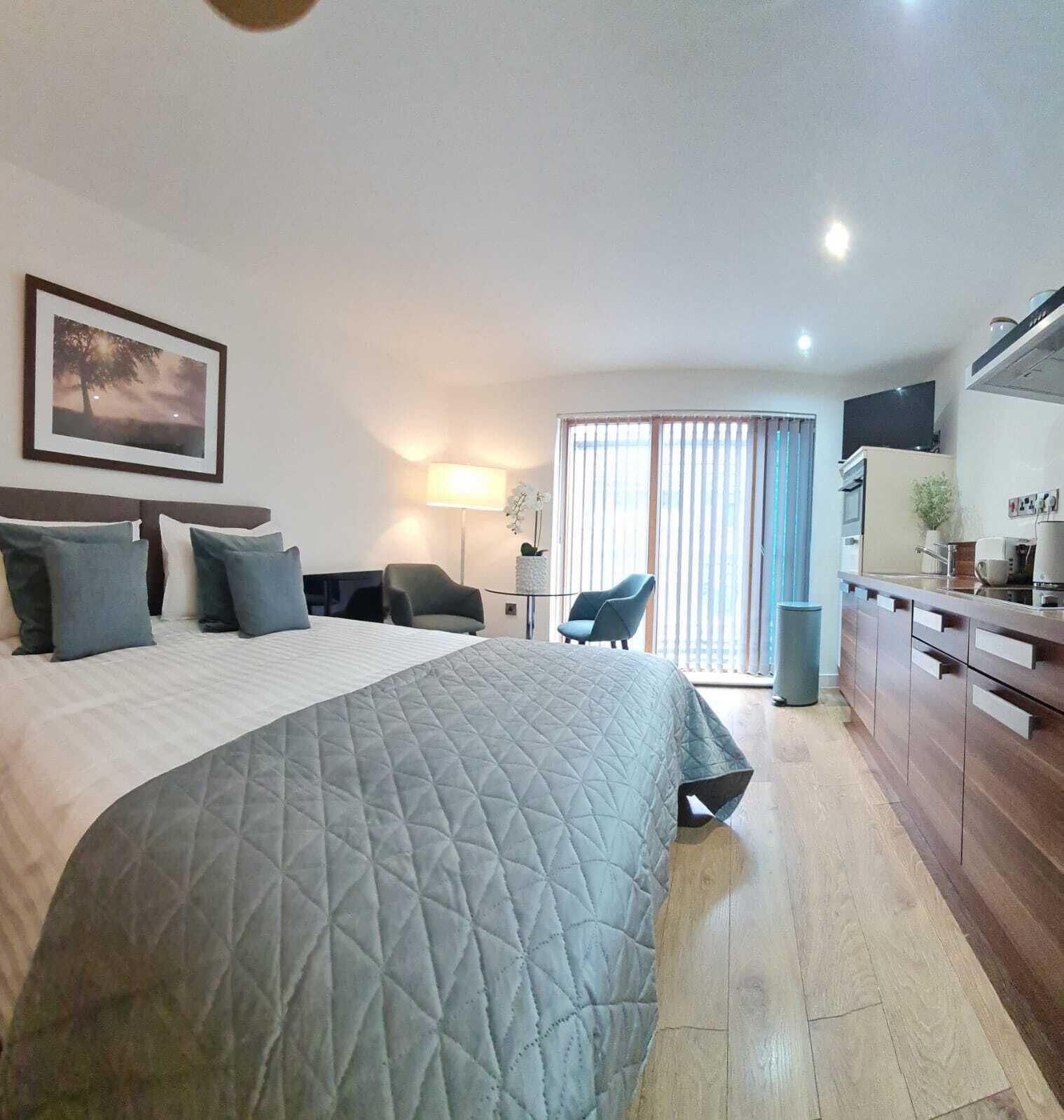 Classic-Apartment, 1 King-Bett, Nichtraucher | Wohnbereich | Flachbildfernseher