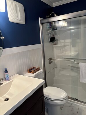 Shower, hair dryer