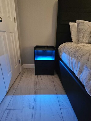 1 bedroom, desk, iron/ironing board, travel cot