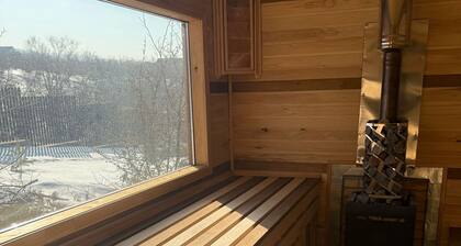 Charming 2-bedroom chalet with AC, WiFi in gorgeous Almaty with Mountain View