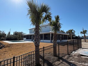 Exterior - New 5 Bedroom Home w/ Pool, Short Walk to Beach, Canal Lot, Screened in Porch (Mexico Beach)