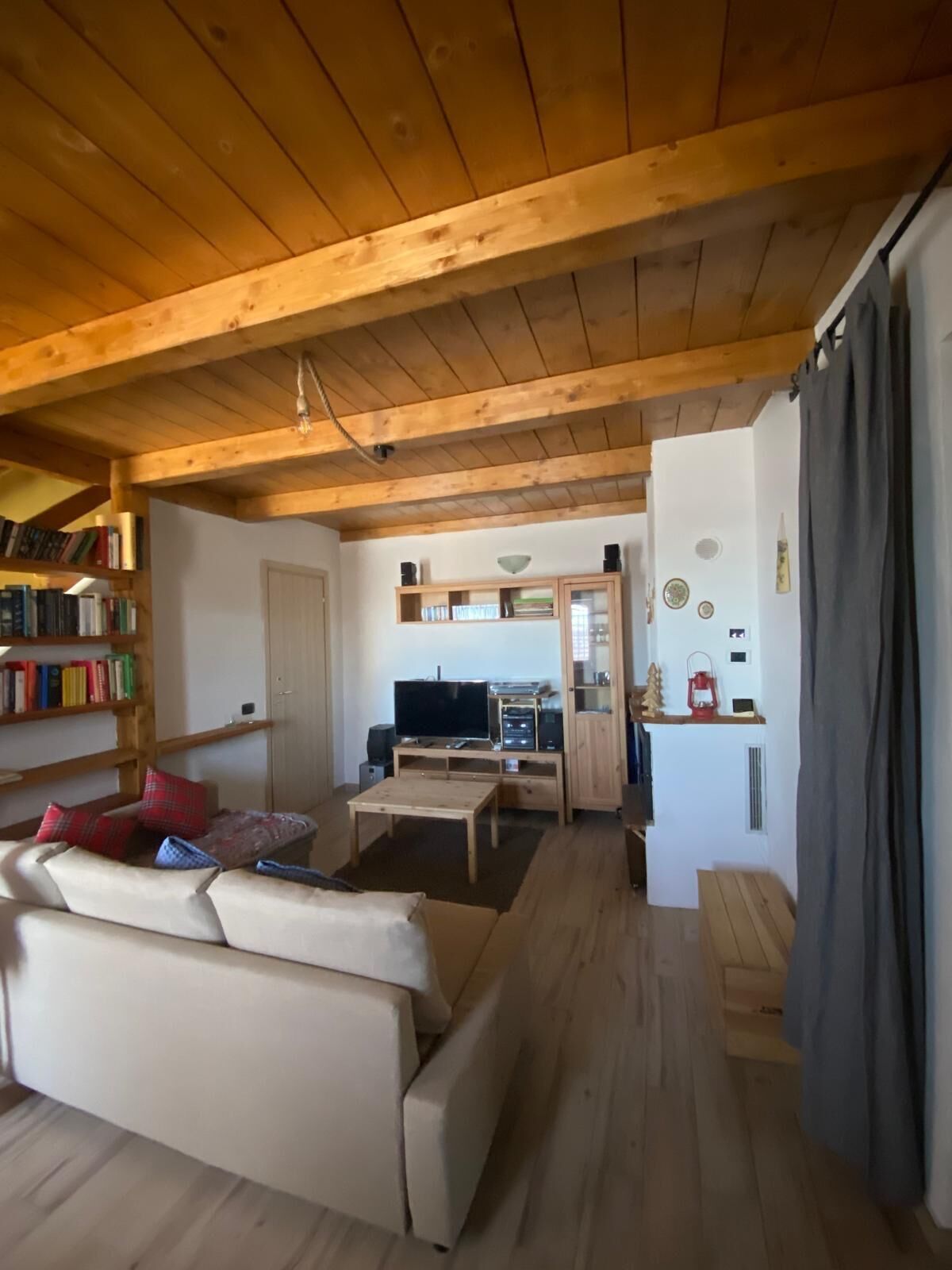 智能電視、壁爐、書籍、音樂庫